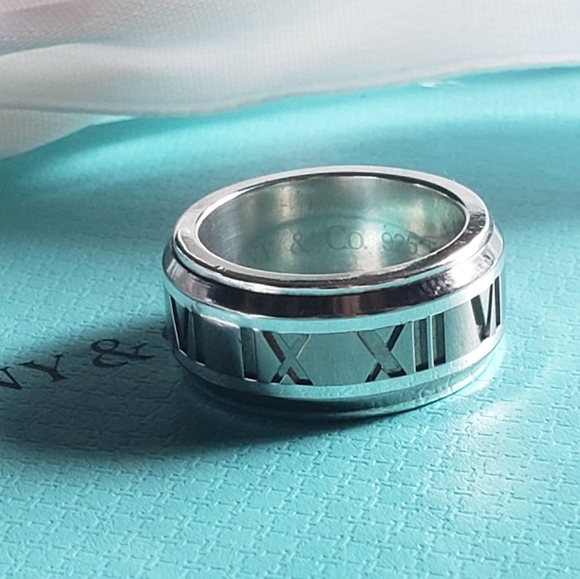 Tiffany & Co Sterling Silver Titanium  Atlas Ring - Picture 2 of 7